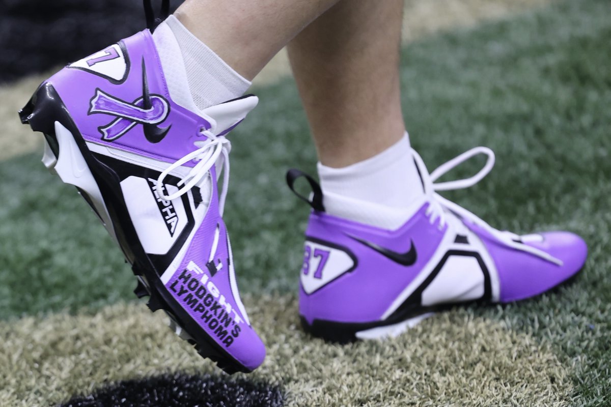 NFL's tweet photo. .@fhmoreau battled Hodgkin's Lymphoma earlier this year.

Now, he represents the cause closest to his heart. ❤️ #MyCauseMyCleats https://t.co/0aP3l3UpZ8