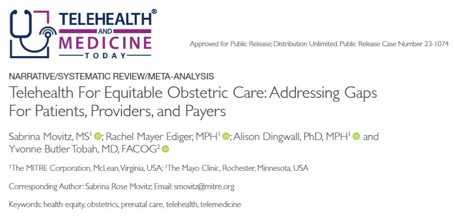 THMToday's tweet photo. >>>New Research
Telehealth for Equitable Obstetric Care - Addressing Gaps for Patients, Providers, and Payers
https://t.co/QM0rOpgI7c #obgs #obstetrics #WomensHealth https://t.co/taICO9RXi5