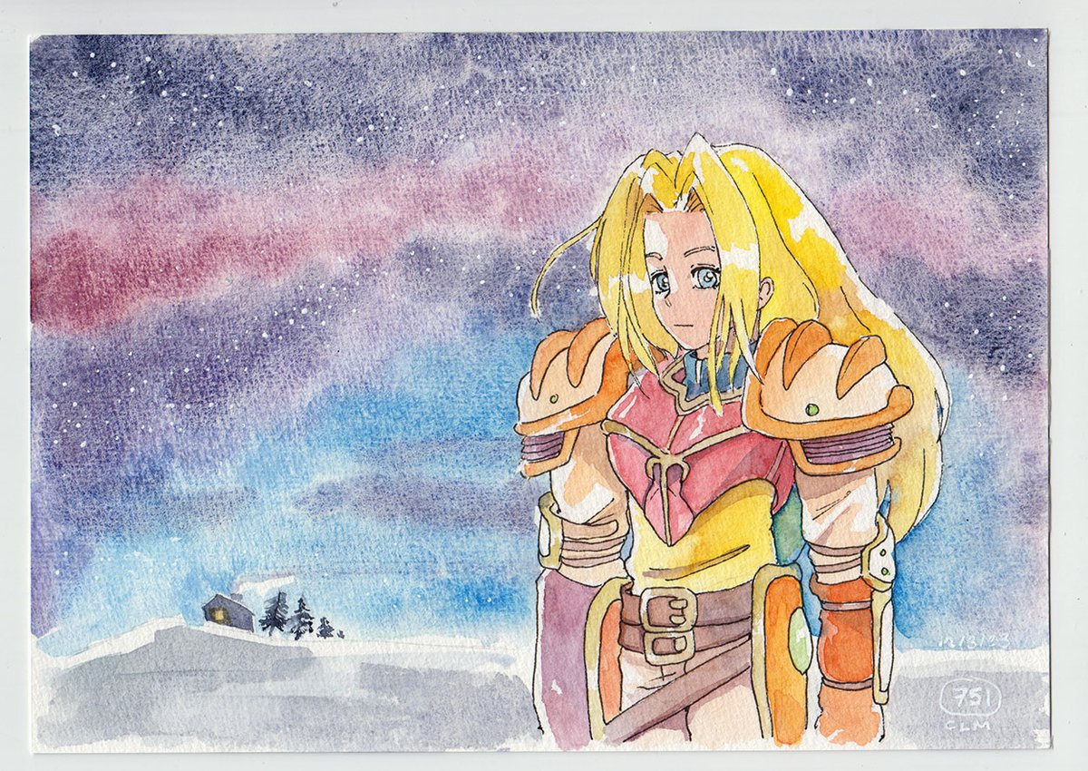 ClmPaper's tweet photo. Samus in a winter fantasy setting (was looking at you, Fire Emblem) https://t.co/9Ba3cpDah4