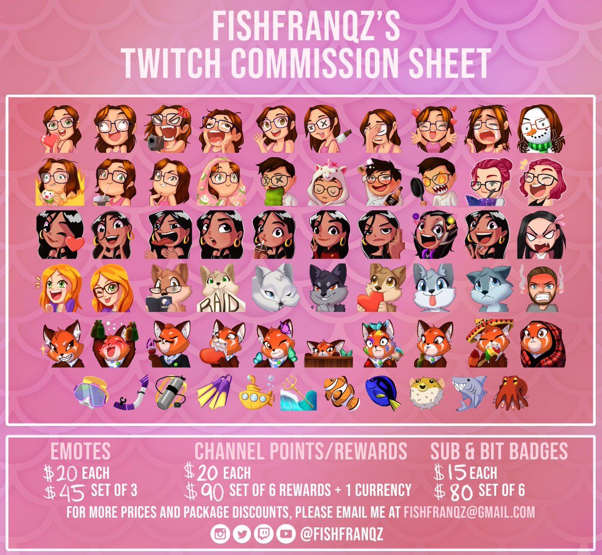 fishfranqz's tweet photo. I'm back from that sudden hiatus I was on! Making art and emotes. I make animated ones too!! Open for commission~ https://t.co/PhKCaaCcL1