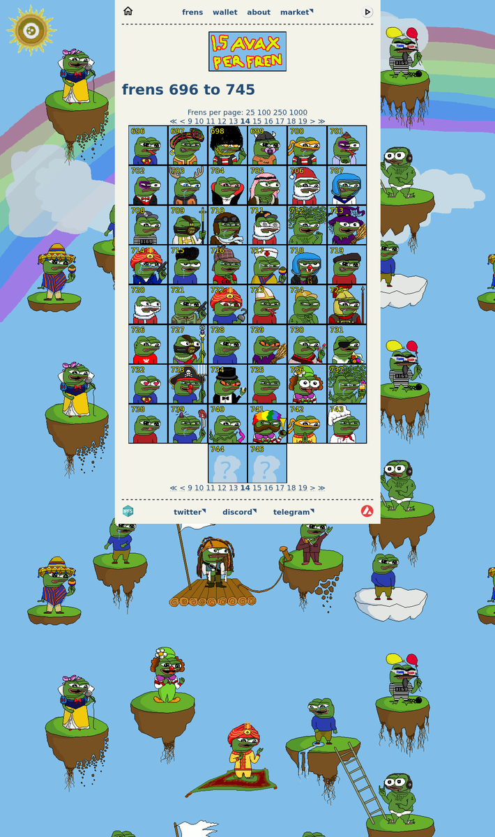 fantastic!!!!  they have all been frended in one night...
joy of the season ❄️🎄🐸
#frens #nft #pepe #cryptofrens