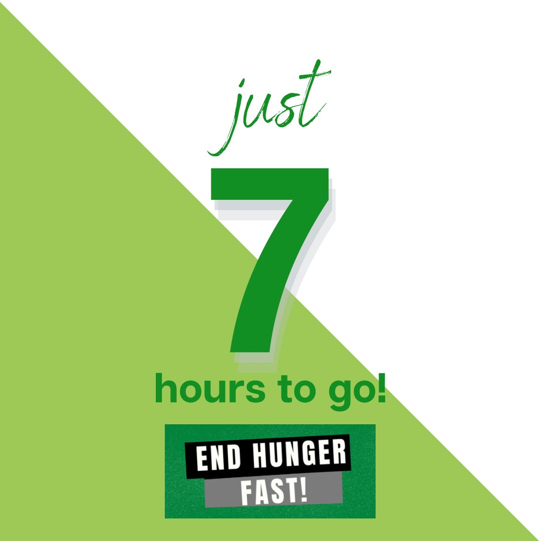Our END HUNGER FAST ends in just 7 hours. 

❓Can you take a few minutes to make a last minute donation &amp; help us to support the people of Kirkcaldy who are most in need? 

☕️ Even just the cost of a coffee could make a difference.

👇🏼👇🏼👇🏼

🔗 justgiving.com/campaign/kirkc…

Thank you💚