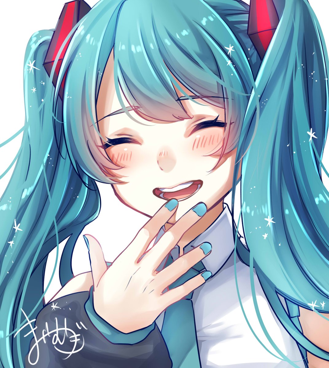 初音ミク「ミクさんのどんな表情が好き?#初音ミク #VOCALOID 」|まいむぎのイラスト