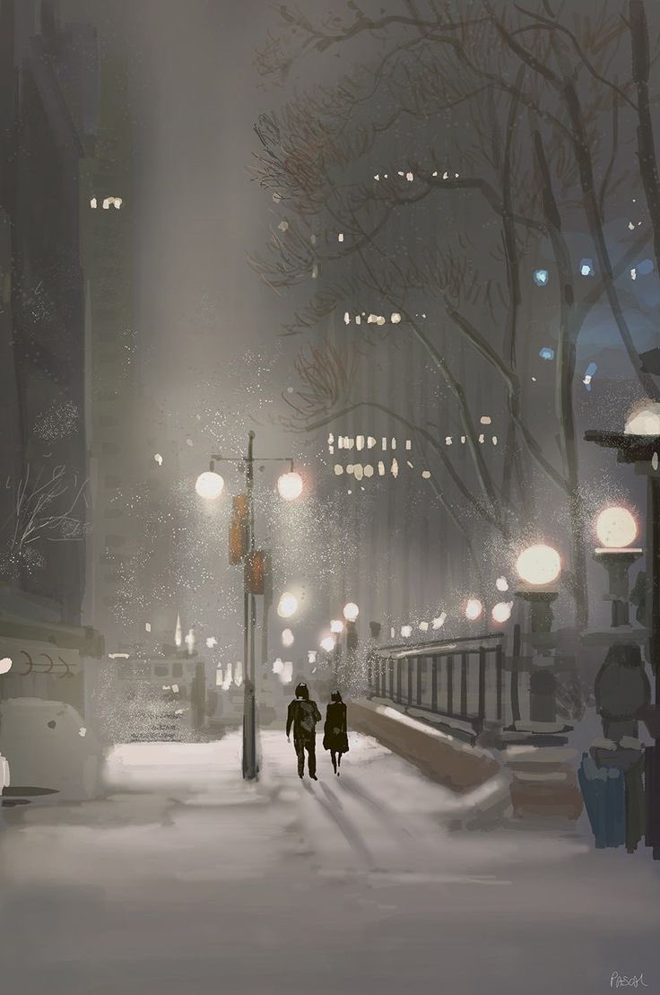 Pascal Campion, Winter 2020 #pascalcampion #winter #snow #snowart #night #illustration