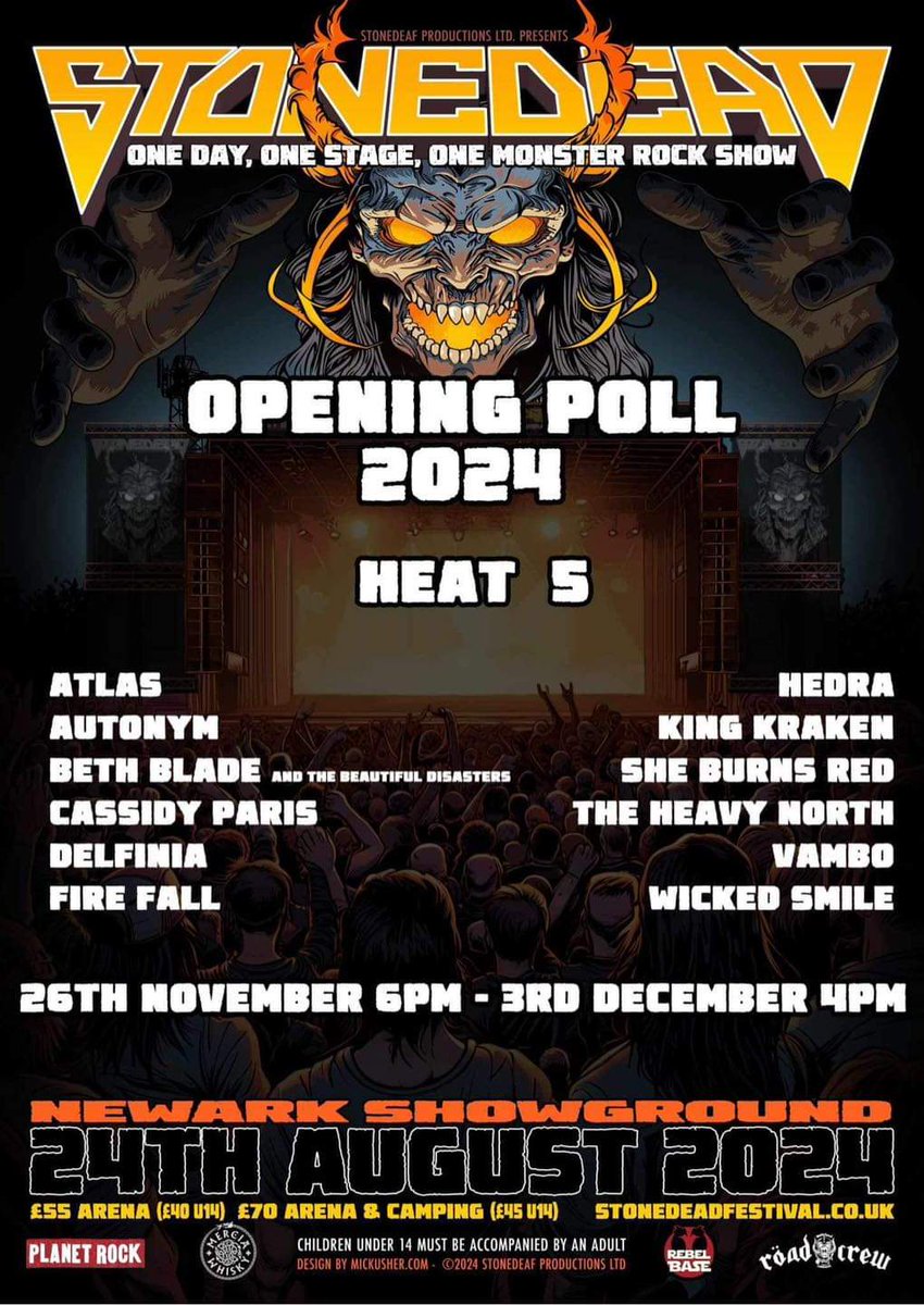 Congratulations to She Burns Red & Beth Blade And The Beautiful Disasters who have won Heat 5 of the opening poll.

Thank you to the bands who entered and were part of this Heat.

Heat 6 kicks off at 6pm tonight.