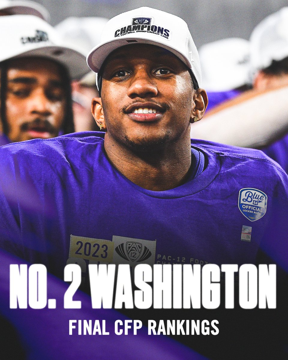 The Washington Huskies claim the No. 2 spot 🟣 @UW_Football | #CFBPlayoff