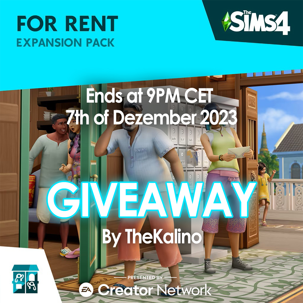 TheKalino's tweet photo. GIVEAWAY

The Sims 4 For Rent

This giveway was made possible by #EACreatorNetwork ! 
Thank you so much!  

How to win?  
Like + Retweet this Tweet and Follow me 

Ends at 9PM CET -  7th of Dezember 2023

The Winner will be choosen random

Good Luck!

#thesims4 https://t.co/0Dmg4uFnqr