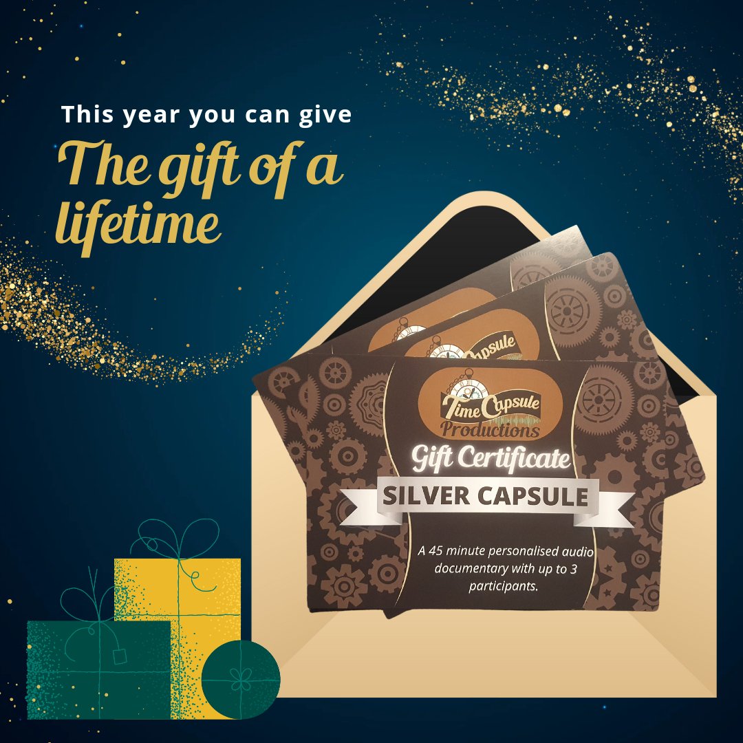 TimeCapsProd's tweet photo. Still looking for the perfect gift for your loved ones this Christmas? 🎁

You can give the gift of a lifetime with an audio time capsule. A personalised audio documentary that captures your loved one's memories in their own voice and can be passed down to future generations. https://t.co/tE3nUFB4ni