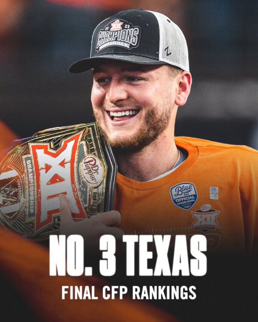 FFB_Fanatics's tweet photo. ITS OFFICIAL

The college football playoffs have been set

1. Michigan 
2. Washington
3. Texas
4. Alabama

Who’s taking the trophy home? 👀 https://t.co/Ef8dAWu5WY