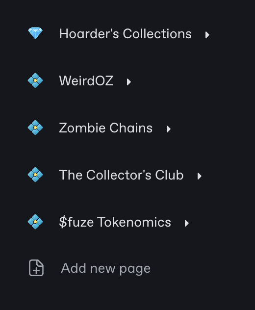 Is the #cnftcommunity ready for some intense reading today?
Hoarder's Collections
<a href="/weirdoz_nft/">WeirdOZ CNFT $fuze</a> 
<a href="/ZombieChains/">Zombie Chains</a> 
<a href="/TCCCNFT/">The Collector's Club 🔱 $fuze</a> 
$fuze tokenomics