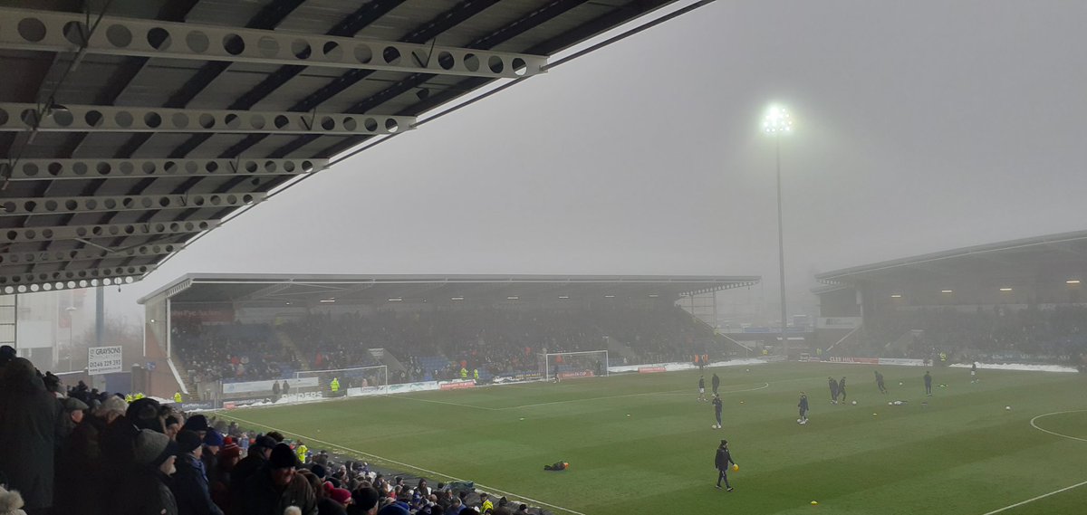 smilerhopper's tweet photo. #matchhopping #roundhopping at the smh stadium for @ChesterfieldFC
@TheVanaramaNL
(1st) v @leytonorientfc @EFL
League 1 (16th) in the @EmiratesFACup 2nd round game number 136 with @spireitepete winner plays @WatfordFC #myroadtowembley pitch covers worked game on. Bitter cold day https://t.co/GXPegHbl4F