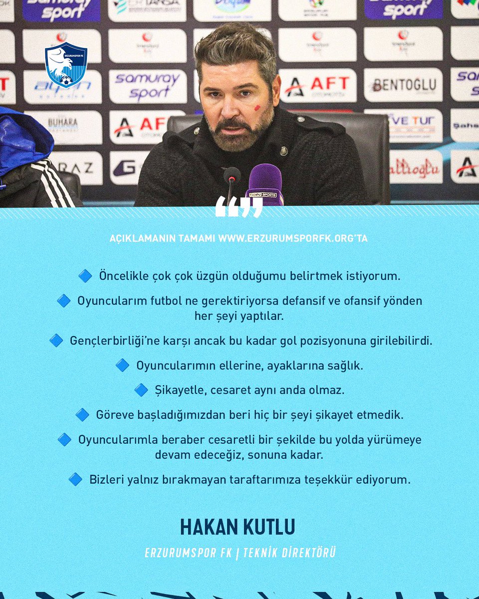 Teknik Direktörümüz Hakan Kutlu’nun maç sonu açıklamaları. 

Detaylar 👉 bit.ly/3R9M7Pk