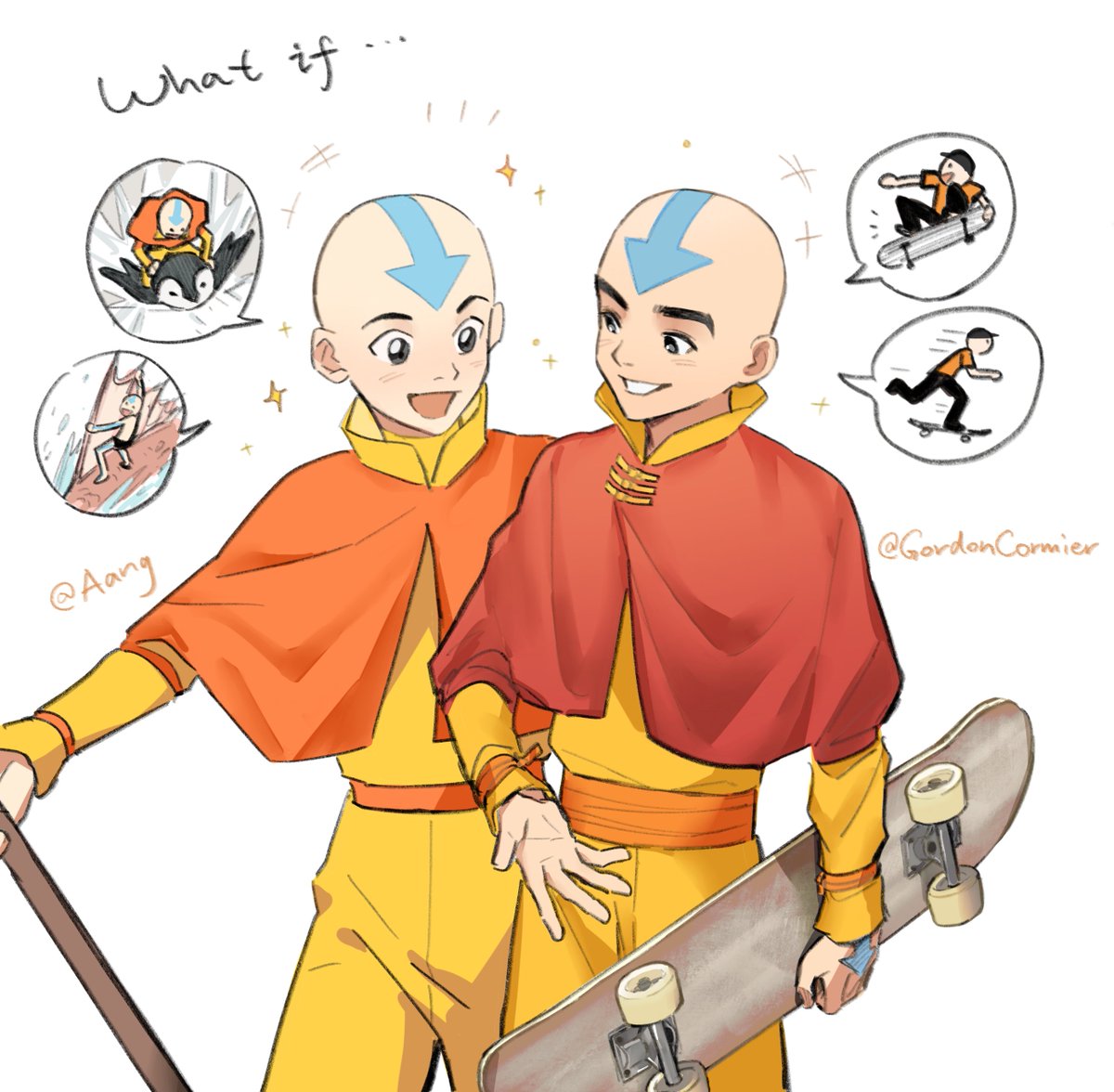 🥹I imagined if Aang interact with Gordon on the same shooting set (For example Gordon introduces his skateboard to Aang, etc…)

love both of them sooooo much😭😭

#atlafanart #avatarthelastairbender #avatarfanart #aang #avataraang #gordoncormier #avatarliveaction