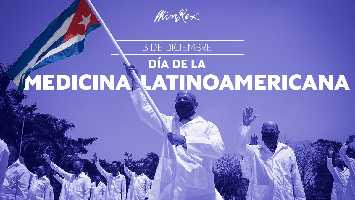 En el #DíaDeLaMedicinaLatinoamericana, llegue todo el aprecio y reconocimiento a nuestros guardianes de la salud y de la vida; que son orgullo de nuestro pueblo y de la Revolución🇨🇺, por su espíritu de solidaridad, calidad humana y disposición a enfrentar desafiantes misiones.