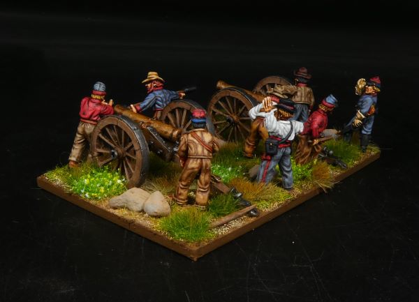 Axebreaker10's tweet photo. Finished some artillery to add to both my Rebs and Union forces as I needed some more.
#ACW #HistoricalWargaming #Redoubt Miniatures #Perry Miniatures #28mm #FOB https://t.co/53IwY4OLLa