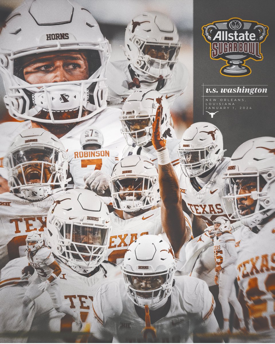 Texas Football (@texasfootball) on Twitter photo Sugar Bowl bound 🤘
Texas vs. Washington
Sugar Bowl | New Orleans, LA
January 1, 2024
<a href="/CFBPlayoff/">College Football Playoff</a> x <a href="/SugarBowlNola/">Allstate Sugar Bowl</a> Sugar Bowl bound 🤘
Texas vs. Washington
Sugar Bowl | New Orleans, LA
January 1, 2024
<a href="/CFBPlayoff/">College Football Playoff</a> x <a href="/SugarBowlNola/">Allstate Sugar Bowl</a>