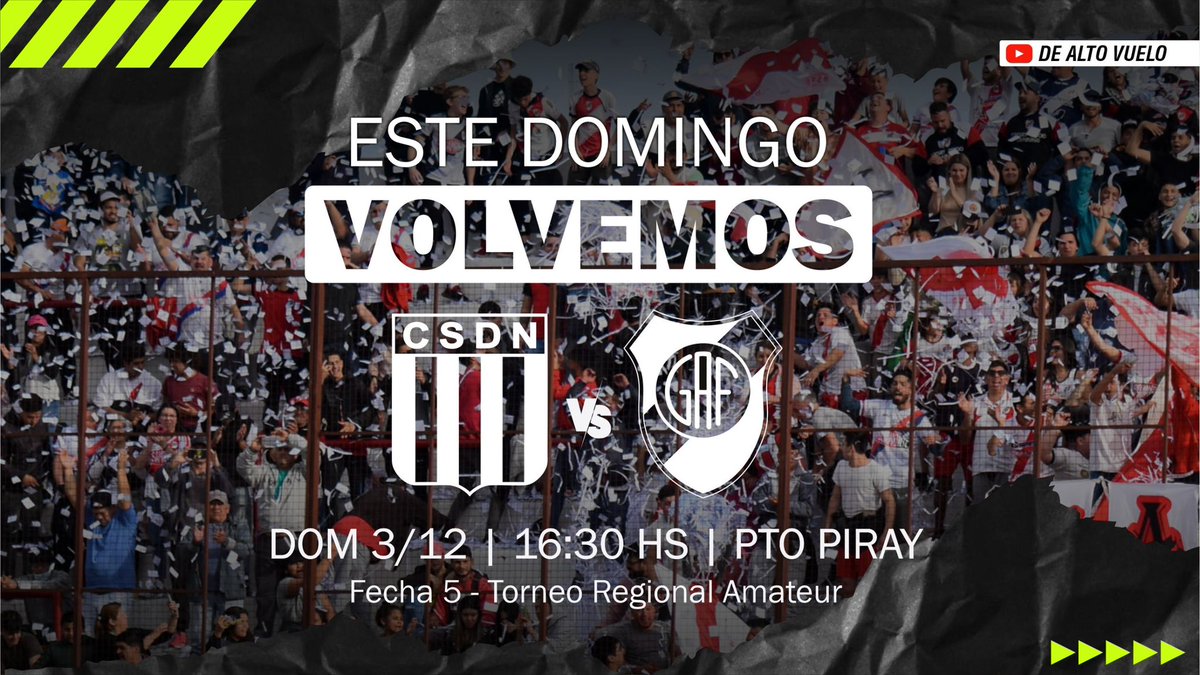 #Domingo ☁️☁️ de fútbol 🥅⚽️

Viví el #RegionalAmateur por la Nro1️⃣ en Deportes. Siempre. 

HOY 🔛 Puerto Piray🏟
#Nacional 🆚 #GuaraníAF   
⏰ 16.30

TRANSMITIMOS TODO
📻 FM 96.9
🎧📱💻cadenadelsol.com.ar