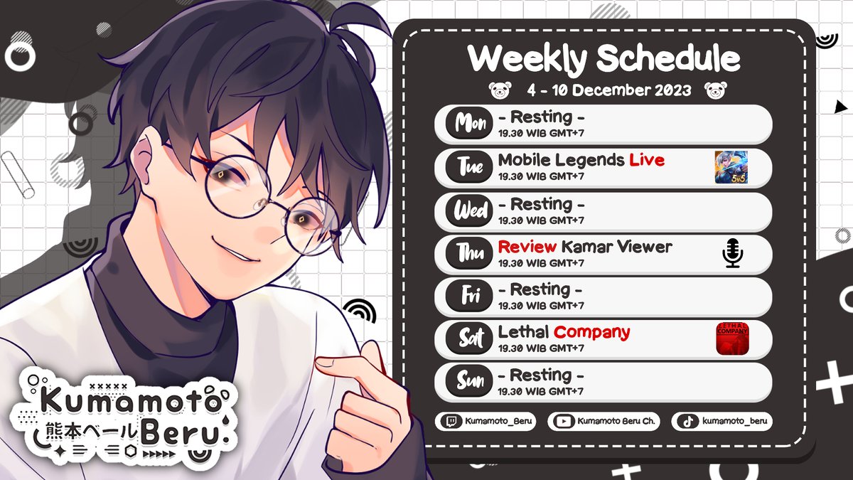 kumamoto_beru's tweet photo. KonKuma! Here is my Schedule~
【Stream】
YouTube ➣ https://t.co/ByWR5ye8vM
Twitch ➣ https://t.co/LTjb16UnYS
【Tags】
General : #Beruaya
FanArt : #Berart
NSFW : #Yaberu
Meme : #Berulah
【Support Beru】
Pantsu ➣ https://t.co/GvTULen9Rh
【Schedule】
4 - 10 December 2023 https://t.co/T0YEu1esTV