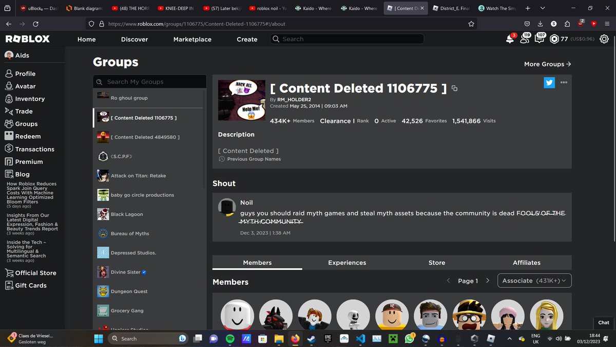 Cock_Socker's tweet image. rm group just got hacked.
#ROBLOX @AlbertsStuff