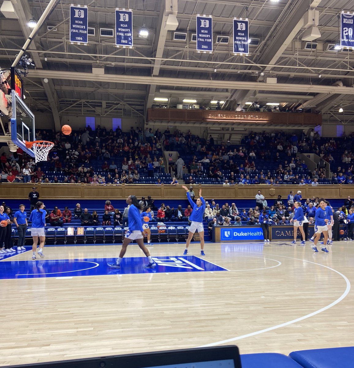 Duke_WisdomWBB's tweet photo. In house for @DukeWBB’s matchup with No. 1 South Carolina today in Cameron Indoor Stadium. Follow along for updates! https://t.co/L2Ljc4FjS7