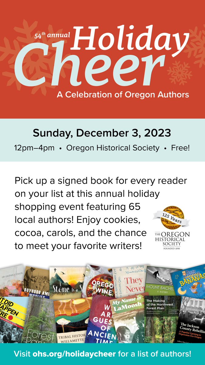 If you're near the <a href="/OregonHistoric/">Oregon Historic</a> at Southwest Park &amp; Jefferson today, come say hi. Scores of creatives, like us authors, will be there.