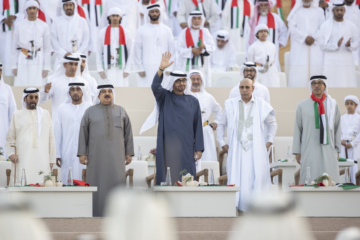 MohamedBinZayed's tweet photo. Today I attended the March of the Union and witnessed a stirring celebration of our nation’s culture, tradition and unity. The UAE’s journey was made possible through the devotion of its people, and they will always be at the heart of shaping a better future. https://t.co/fFNIuBiaud