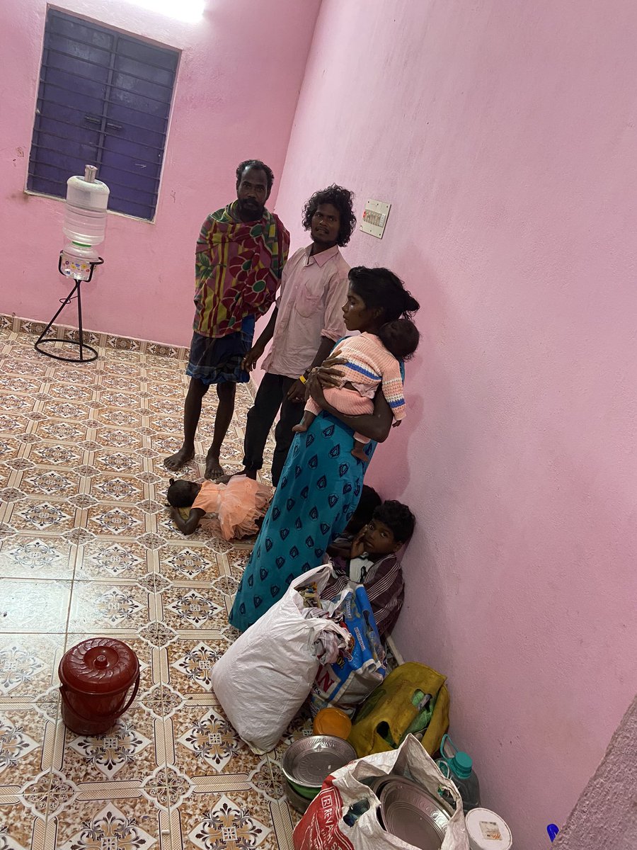 வடகிழக்கு பருவமழை மற்றும் மிக்ஜாம் புயல் முன்னெச்சரிக்கை நடவடிக்கையாக குழந்தைகளுடன் செம்பேடு கிராம ரேஷன் கடை ஓரமாக தஞ்சமடைந்த பழங்குடியின குடும்பத்தை அங்கு இருந்து மீட்டு நமது கற்பி பயிலகத்தில் பாதுகாப்பாக தங்கவைத்துள்ளோம். <a href="/TiruvallurCollr/">Collector Tiruvallur</a> <a href="/prabhusean7/">Prabhushankar T Gunalan</a>