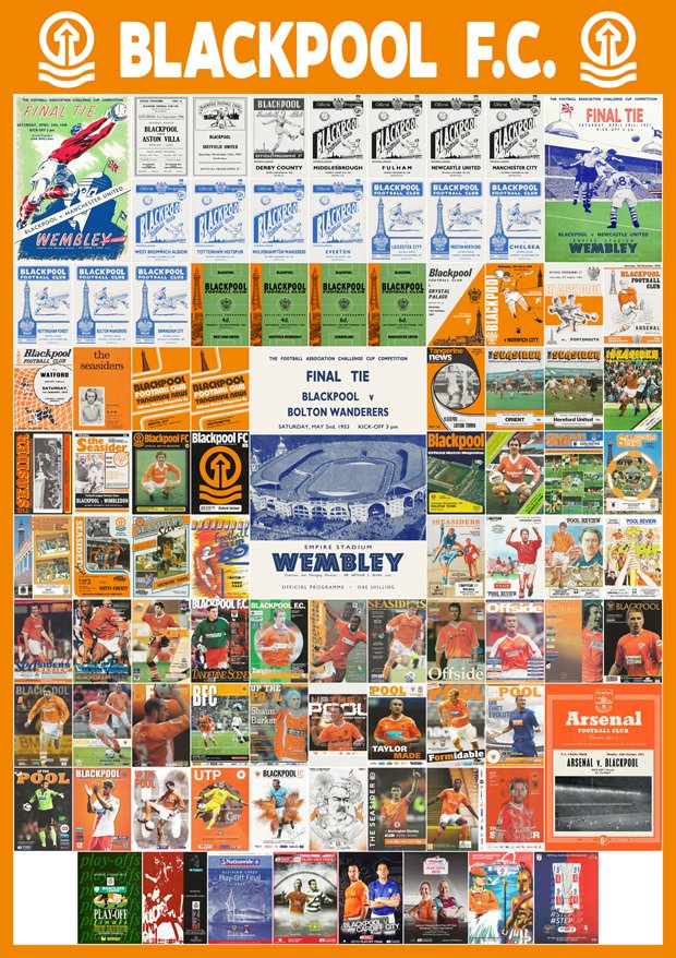 BlackpoolPoster's tweet photo. Looking for that Christmas present for a Blackpool fan?

This A1 poster contains 90 programme front covers, there are 78 League games with 1 from every season from 1946-47, also includes the 3 FA Cup Finals, Charity Shield &amp; the 8 Play-Off Finals.

Order: https://t.co/D7NWaXoauL https://t.co/Iv6QBBwSFh