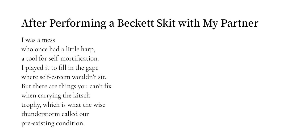 Deeply grateful to @biancastone for making space in Iterant Journal for 3 whole poems, the gentlest of which is a tribute to reading Beckett at midnight. 🖤 iterant.org/issue13/alina-…