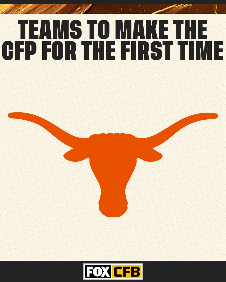 CFBONFOX's tweet photo. Welcome to the CFP, @TexasFootball 🤘

The Longhorns make the College Football Playoff for the first time and get their first ever CFP top 4 ranking 👏 https://t.co/GA114akTL5