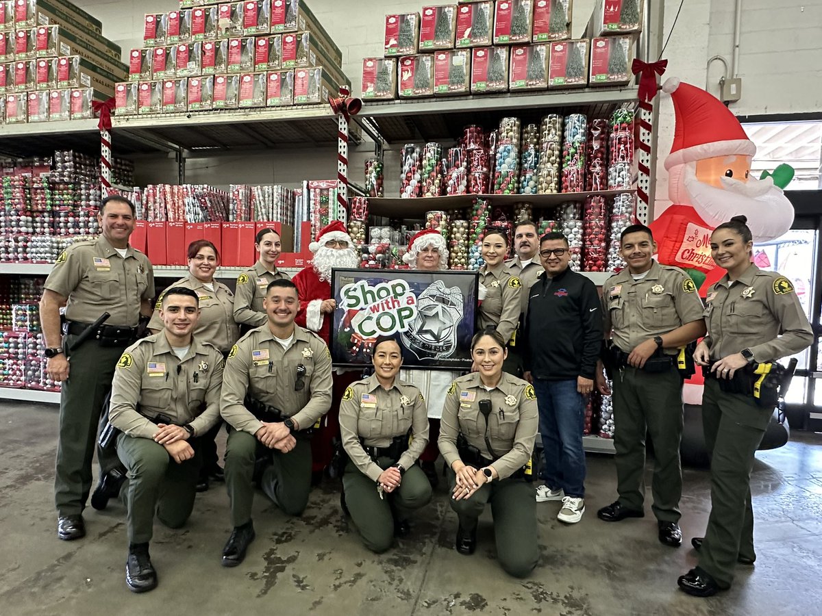 SBCSDsfisk's tweet photo. 2023 Shop with a Cop. San Bernardino Sheriff’s Dept.  showed up to help and spread a little Christmas cheer. #shopwithacop #sanbernardinosheriff #SEBA https://t.co/xS8xhakK7F