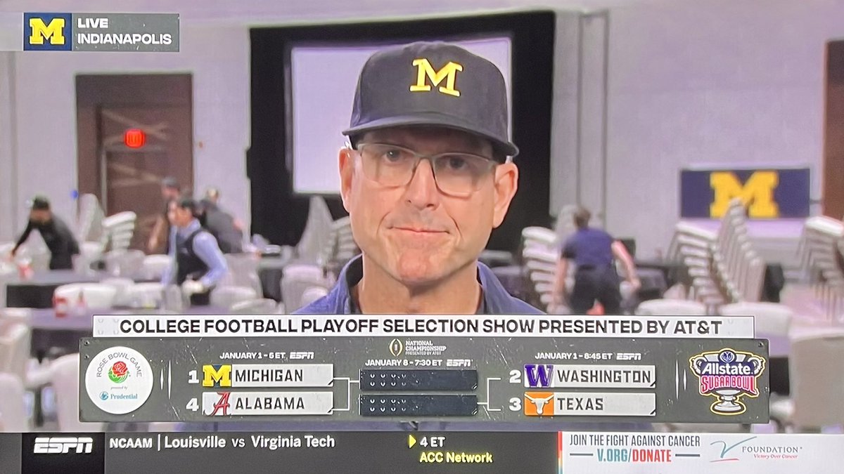 Well there you have it.. <a href="/UMichFootball/">Michigan Football</a> on top followed by 2)  <a href="/UW_Football/">Washington Football</a> , 3) <a href="/TexasFootball/">Texas Football</a> , 4) <a href="/AlabamaFTBL/">Alabama Football</a> - no smile Harbaugh ? Bummer <a href="/GeorgiaFootball/">Georgia Football</a>