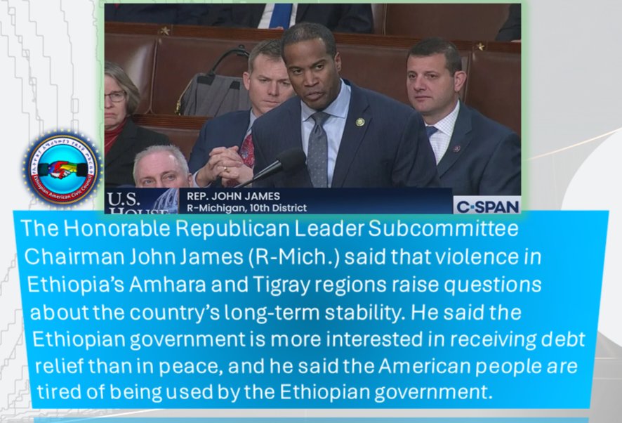 We would like to Thank you @JohnJamesMI on behalf of the Ethiopian American voters here in the US, Thank you a very lot. Truly appreciate it for speaking the truth.