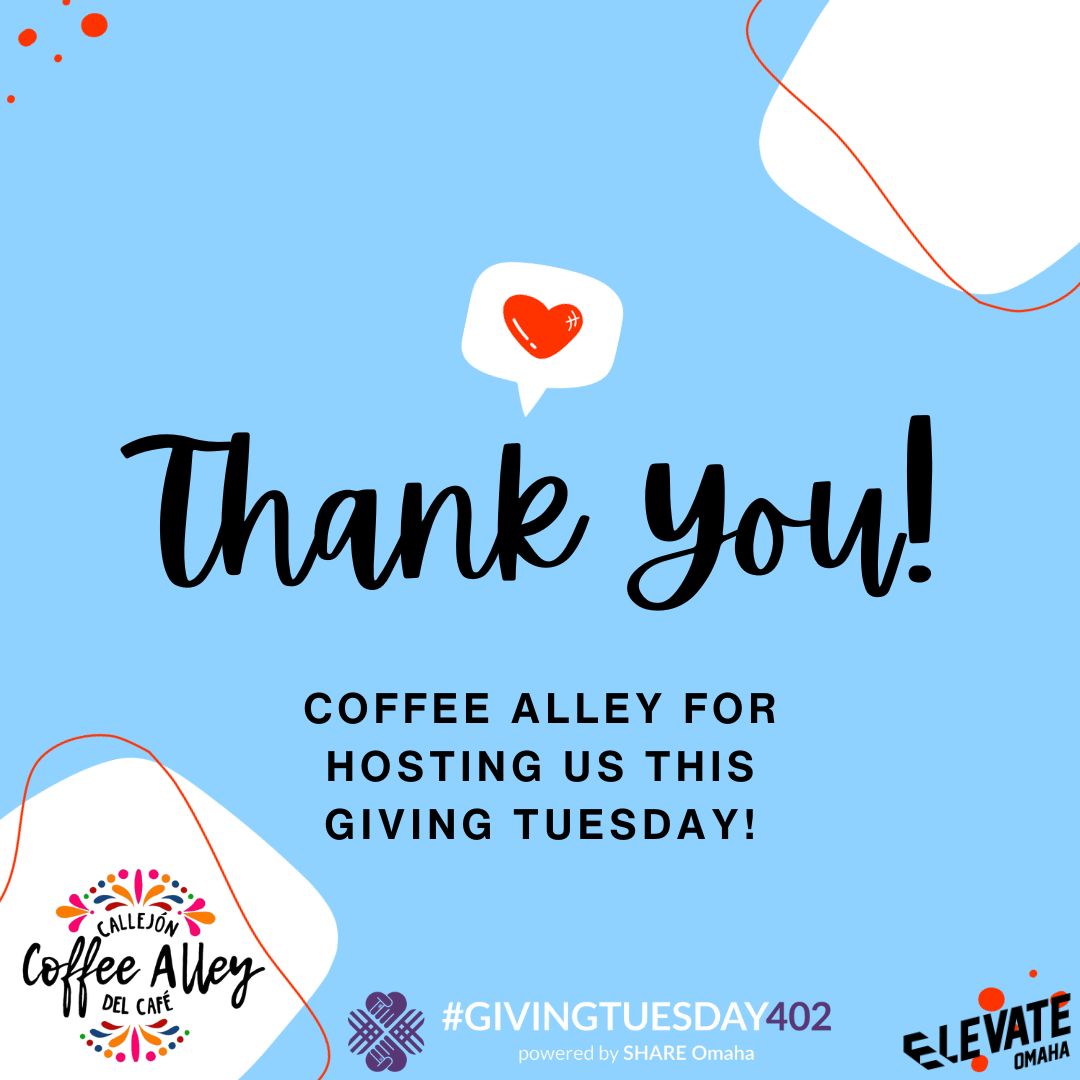 elevate_omaha's tweet photo. Huge thank you to Coffee Alley Callejón Del Café for hosting us this year on Giving Tuesday! Make sure to support local and check out this Latina owned coffee shop! https://t.co/c3gSfB1tzQ