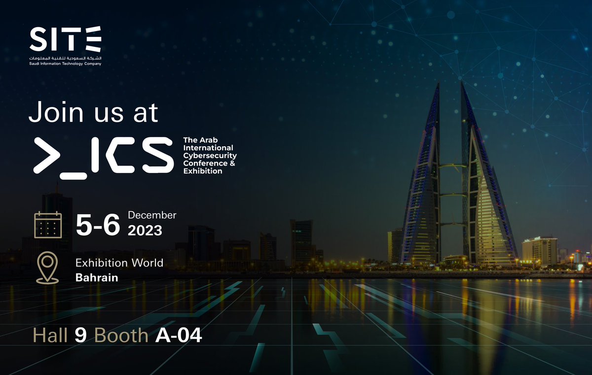 site_saudi's tweet image. We are thrilled to meet you at the second edition of Arab International Cybersecurity Conference &amp;amp; Exhibition @AicsExpo.

#SITE_SA
#AICS2023