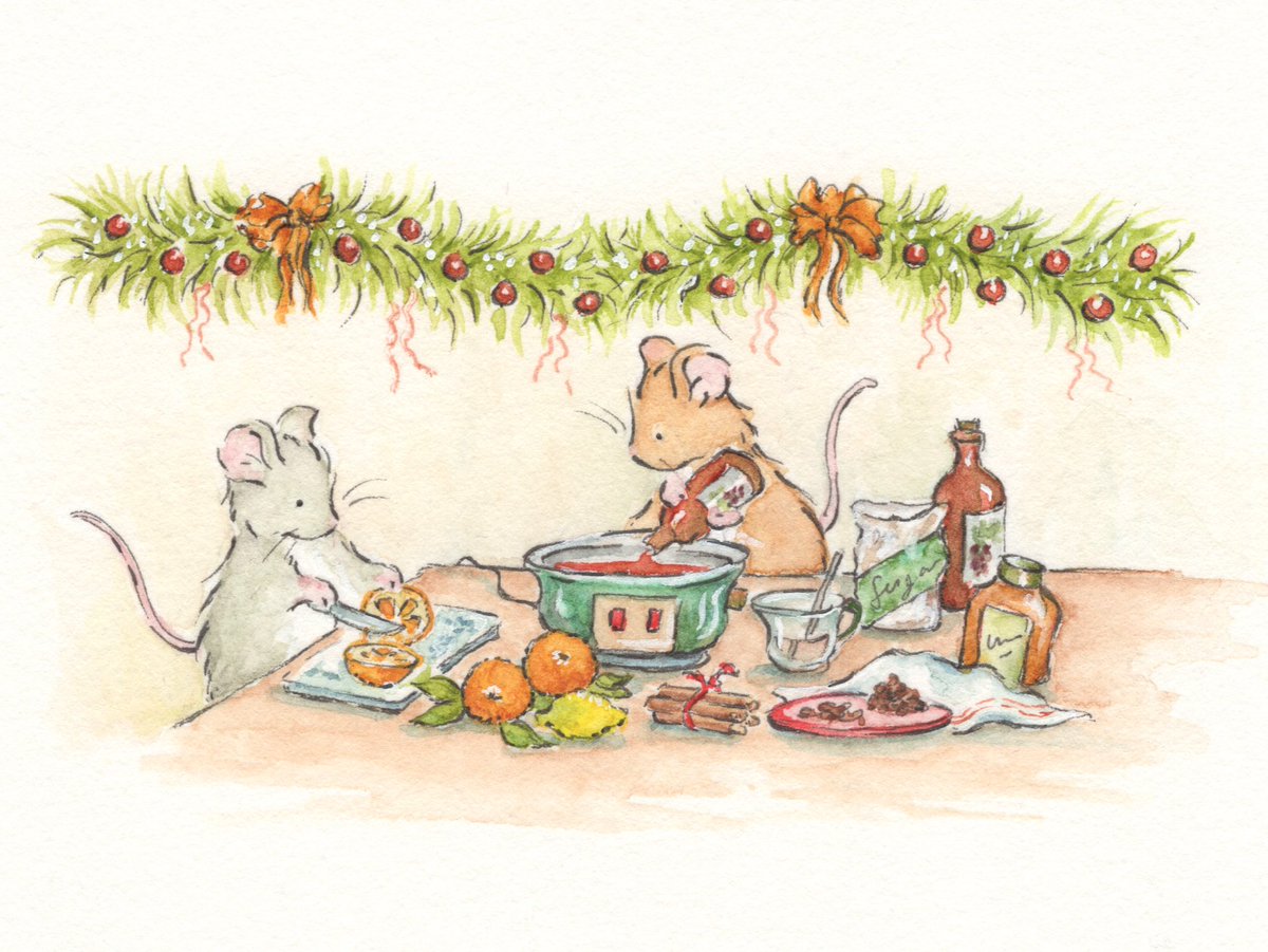 Me & Millie making mulled wine in the rectory kitchen for this evening’s advent service whilst Gertrude and Lottie we’re busy decorate the church.  I’m really looking forward to singing our first Christmas carols of the year! ❤️🐭🎄 #morrismouse #firstsundayofadvent #mulledwine