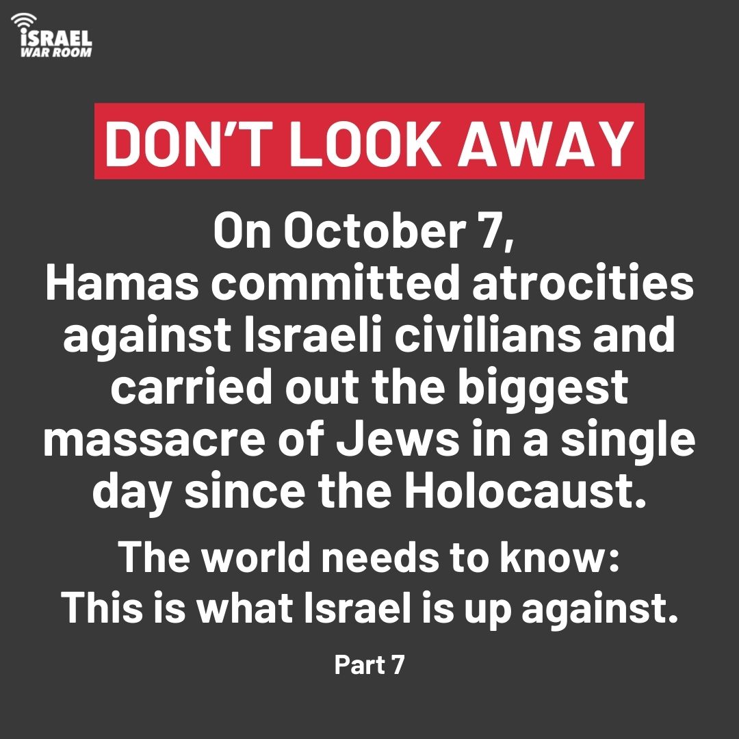 IsraelWarRoom's tweet photo. ⚠️ graphic
The world seems to already be forgetting: On Oct 7, Hamas terrorists committed a massacre against Israel. 1,200+ Israelis were slaughtered. 240+ were taken hostage. Women were raped. Children were beheaded. Families were burned alive. 🧵 #ExposeHamas #DontLookAway https://t.co/YBdANzaW8C