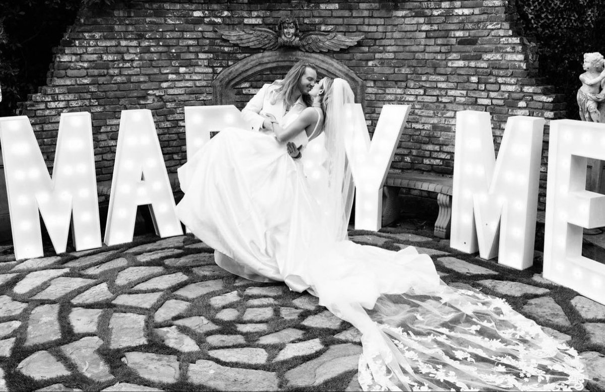 TrevLukather's tweet photo. One year married today ❤️‍🔥
I can’t explain how grateful I am in words to the universe and its divine timing that Madison came into my life. My soulmate, best friend, rock, partner, love of my life. Happy 1 Year Anniversary Mrs. Lukather. I love you with all that I am! https://t.co/3TqAK6iwLZ