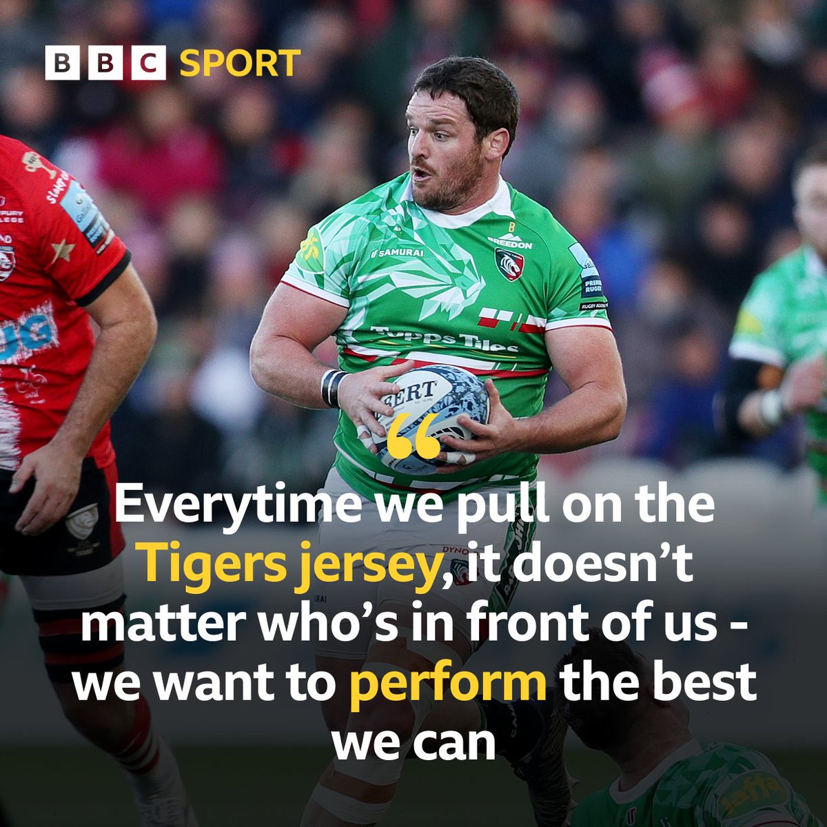 Julián Montoya led out the Leicester Tigers at Welford Road today, for the first time this Premiership season 🐯 The hooker is a vital cog to have back in the side. He told us after today's victory, every game is as important as the last 🗣️