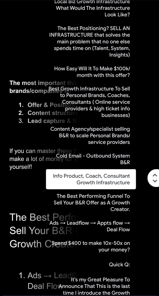 SergeGatari's tweet photo. 1% of consultants who master this, make $1M/m

STOP SELLING GROWTH COACHING/CONSULTING &amp; sell Infrastructures. 

Took a guy from $30k/m to $100k/m in 90 days using it. 

I just created a video breaking down this New angle, 

Like, RT, Comment "DM" for the breakdown. https://t.co/q6qvVVpRN7