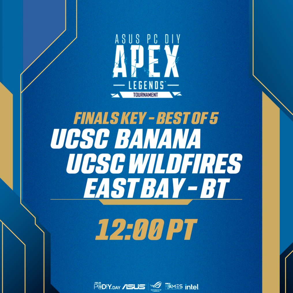 🔥💛 Come support our Apex Varsity and JV: UCSC Wildfires and UCSC Banana in the ASUS PCDIY Day  2023 LAN in Fremont today at 12PM!  🔥💛

Stream Link 🔗:
twitch.tv/asusrog