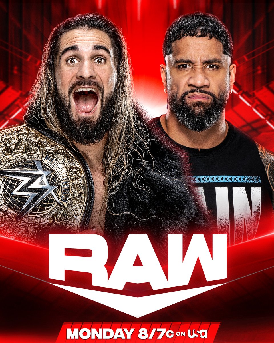 WWE's tweet photo. Who ya got when @WWERollins defends the WWE World Heavyweight Championship against Jey Uso tomorrow night on #WWERaw?

📍 ALBANY
🎟️ TICKETS ON SALE NOW: https://t.co/6xaOyonP24 https://t.co/mQLWvfbVY2