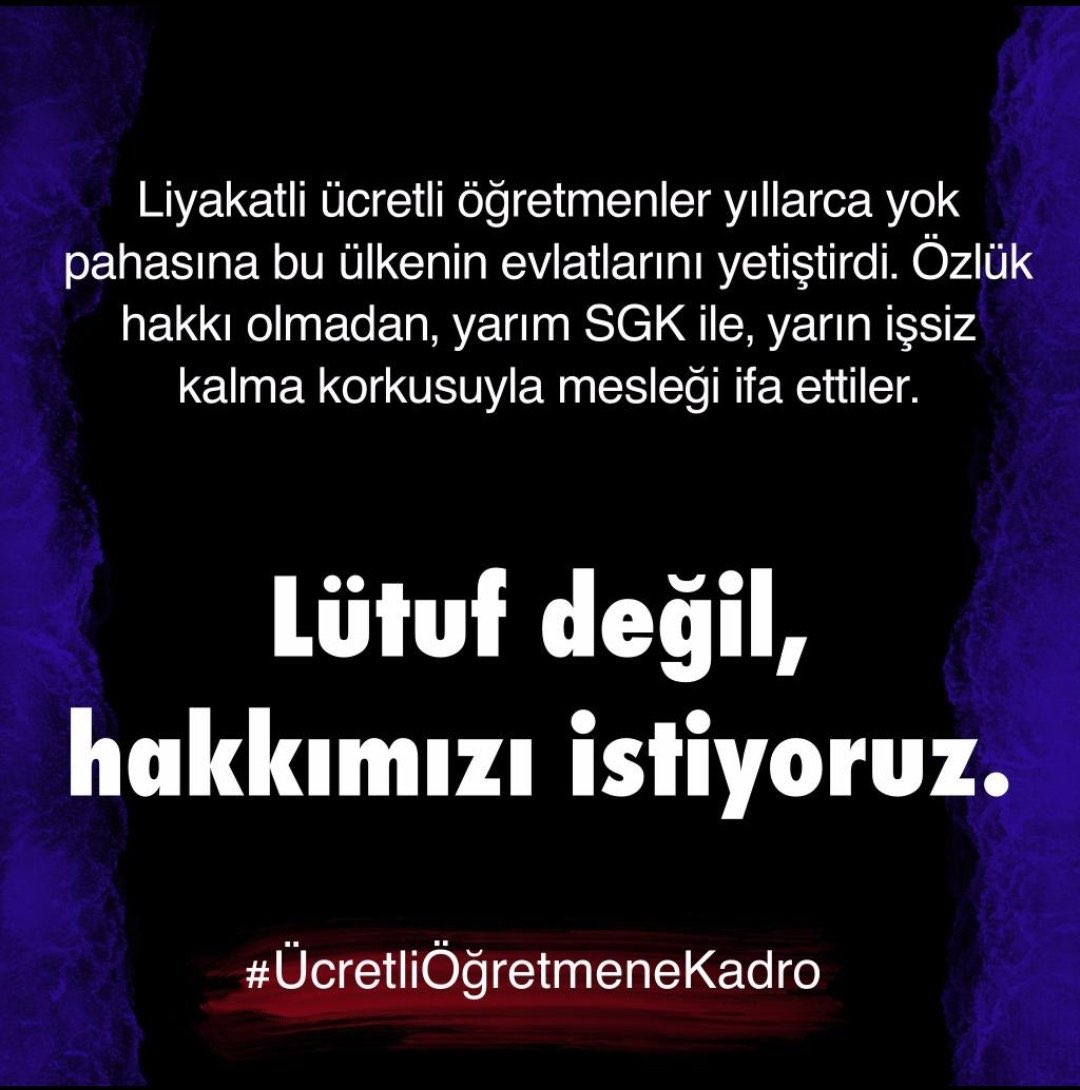 Lütuf değil hak isteniyor..  #ÜcretliÖğrtTorbaYasaya