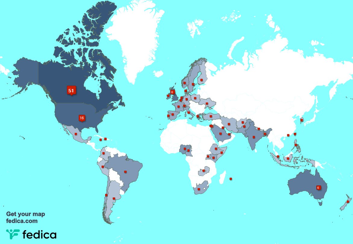 I have 4 new followers from Canada 🇨🇦, and more last week. See fedica.com/!aliki_thomas