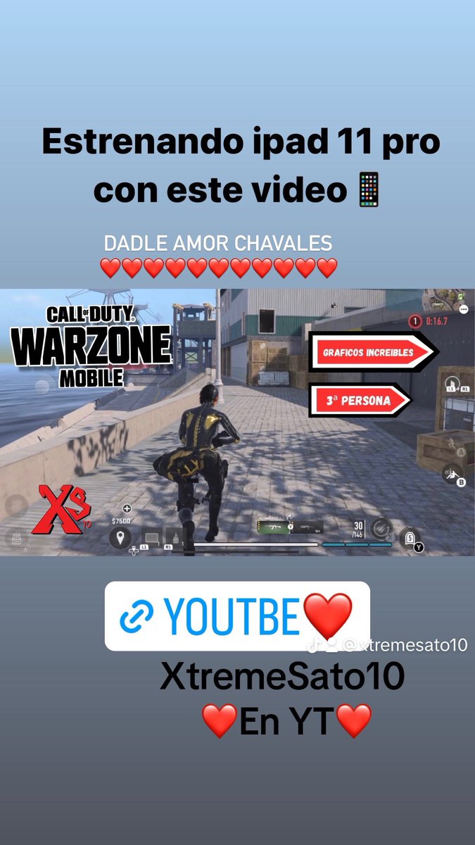 xtremesato10's tweet photo. 🇪🇸𝑾𝑨𝑹𝒁𝑶𝑵𝑬 𝑴𝑶𝑩𝑰𝑳𝑬🇪🇸 ✅18 Kills mi primera partida en 3ª pers. IPAD PRO11 2022✅ HD❤️

https://t.co/T6L5oIjImq

 #warzonemobile #descargar #cod #hd https://t.co/6GhXpc40TD