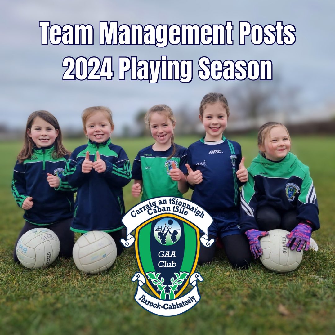 *Foxrock Cabinteely 2024 managerial posts* @OFFICIALFoxCab are inviting applications for the following Team Manager / Lead Mentor positions for 2024: Senior Team, Junior Team, Minor Team, U16, U15, U14, U13, U12, U11, U10, U9, U8 and Academy. Interested parties can request an…