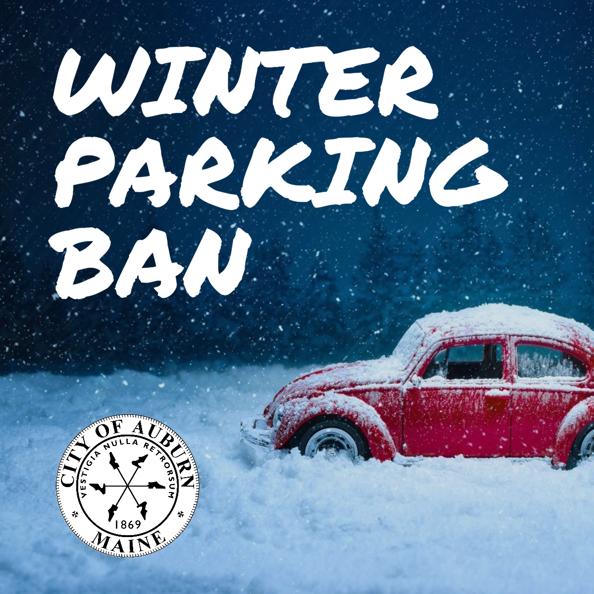 The City of Auburn will have its first WINTER PARKING BAN of the season tonight (12/3) from 9:00PM until noon tomorrow (12/4). To learn more about parking in Auburn, visit: auburnmaine.gov/pages/governme…