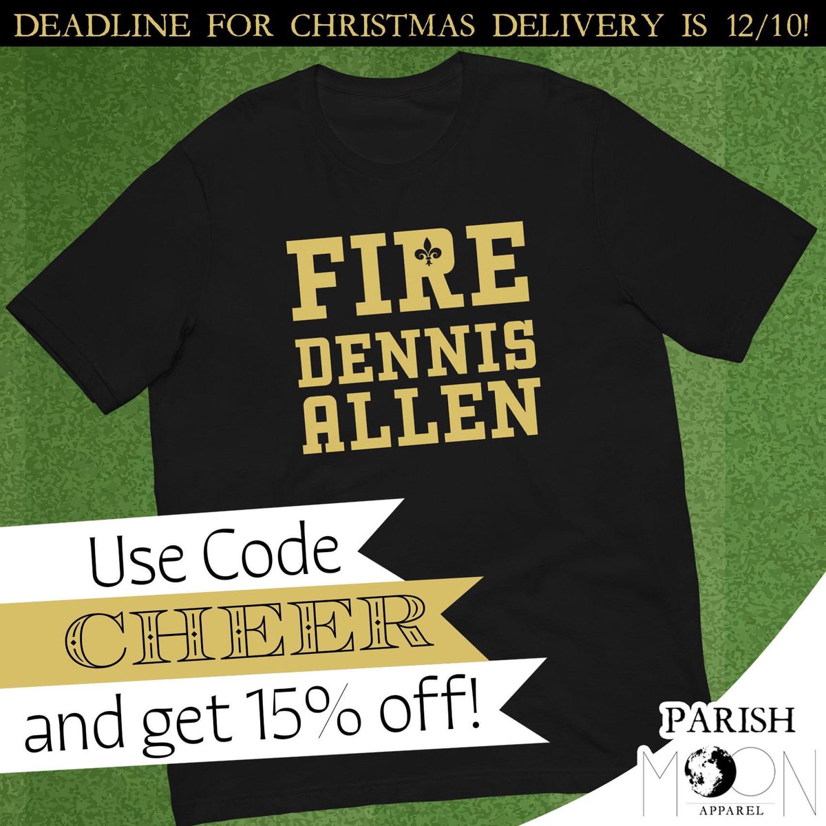 It’s just embarrassing at this point. 
#firedennisallen #Saints 
parishmoonapparel.com/products/fire-…