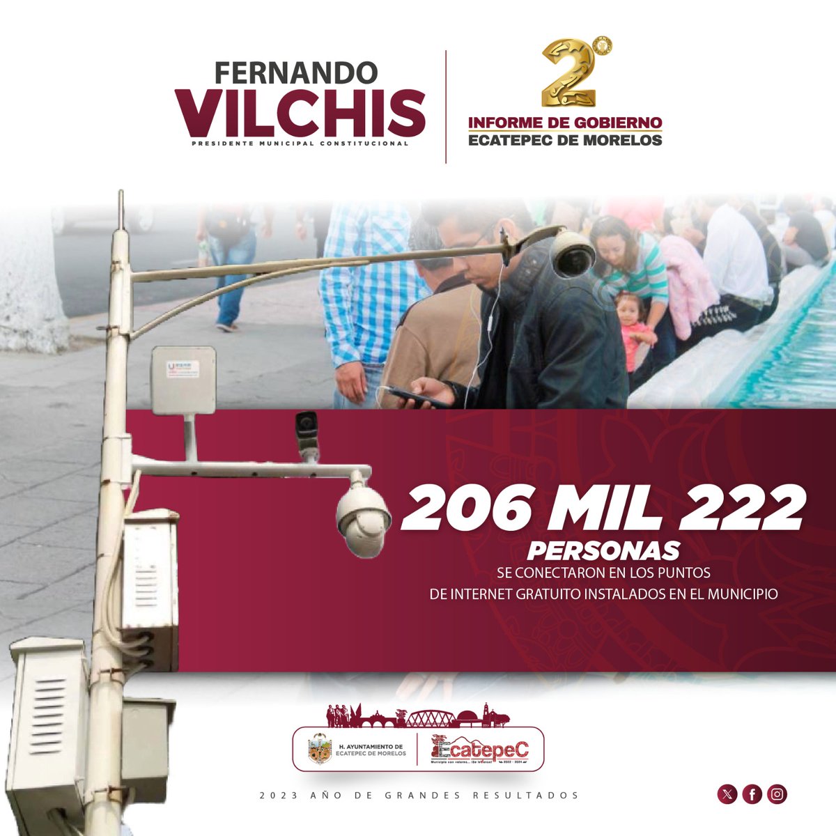 SAEcatepec2025's tweet photo. Para mantenernos comunicados, instalamos puntos de internet gratuitos en diferentes zonas de #Ecatepec. #2023AñoDeGrandesResultados #SegundoInformeDeGobierno https://t.co/lRtr6o1vsy