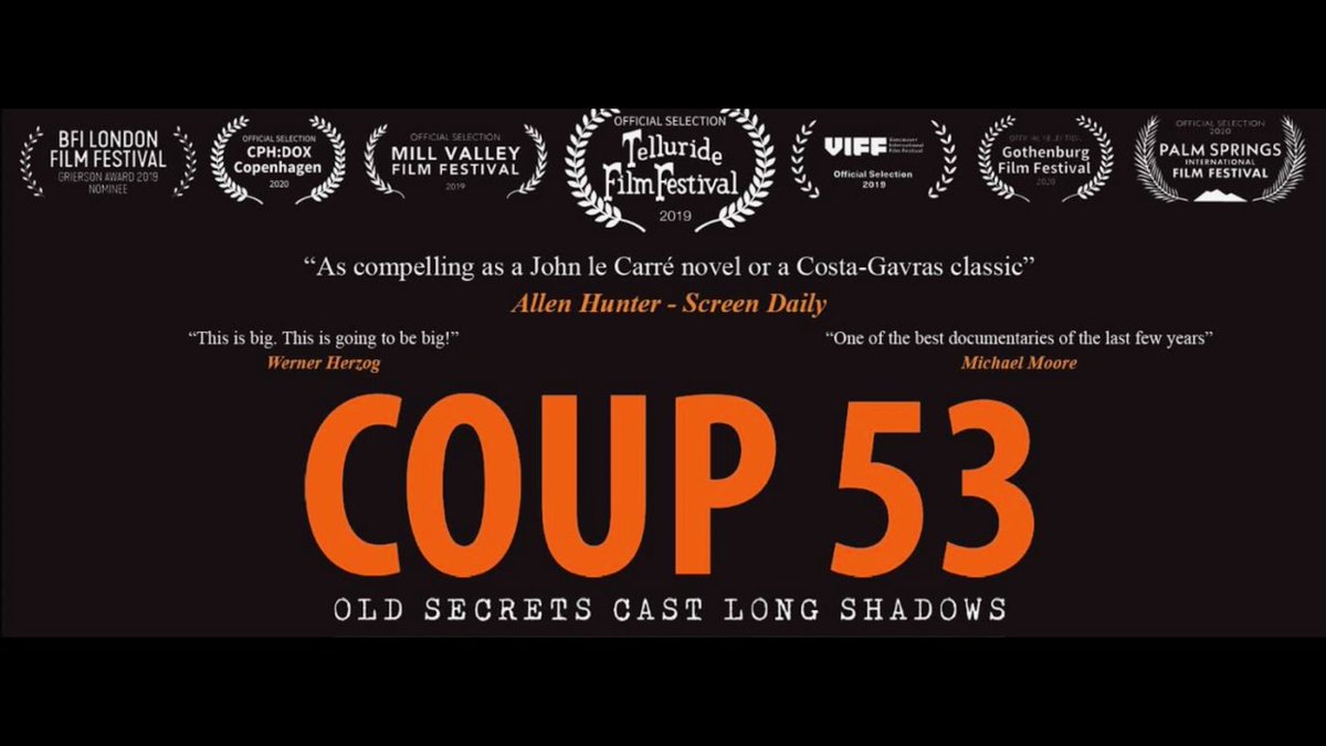 A few of our customers asked if we were showing Coup 53, the documentary about the CIA/MI5 plot to  overthrow the democratically elected government of Iran. We can't fit it in but our  friends at Ruskin House are screening it on Friday 19th January.
🎟️eventbrite.co.uk/e/screening-co…